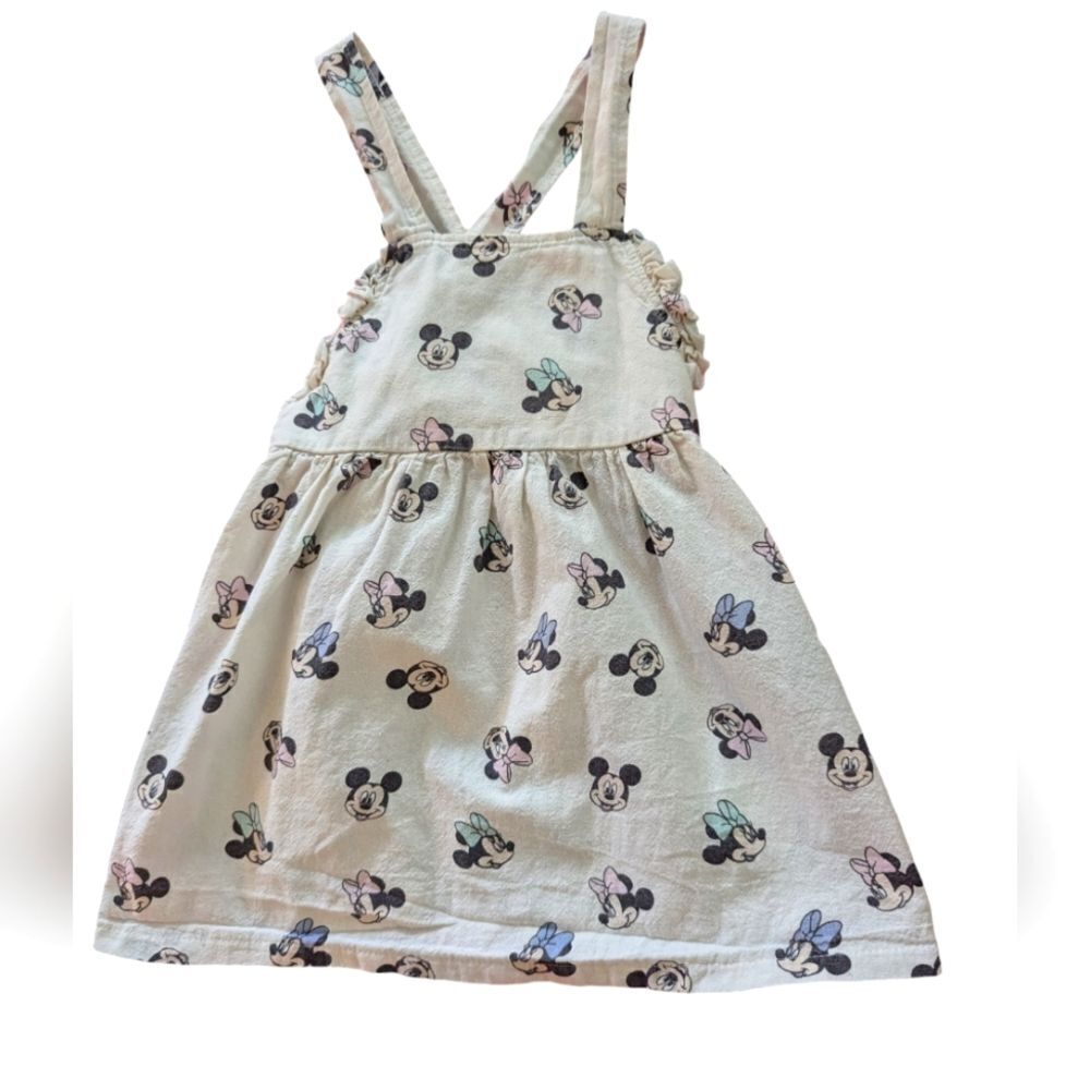 Disney Baby Y2K Minnie & Mickey mouse white overall dress size 18 months